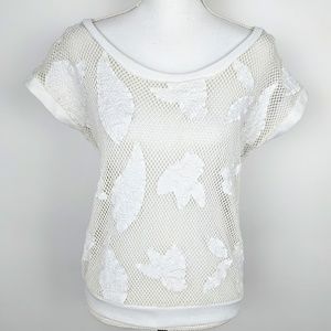 Miss Me BUCKLE Crochet Lace Embroidered Tee Top